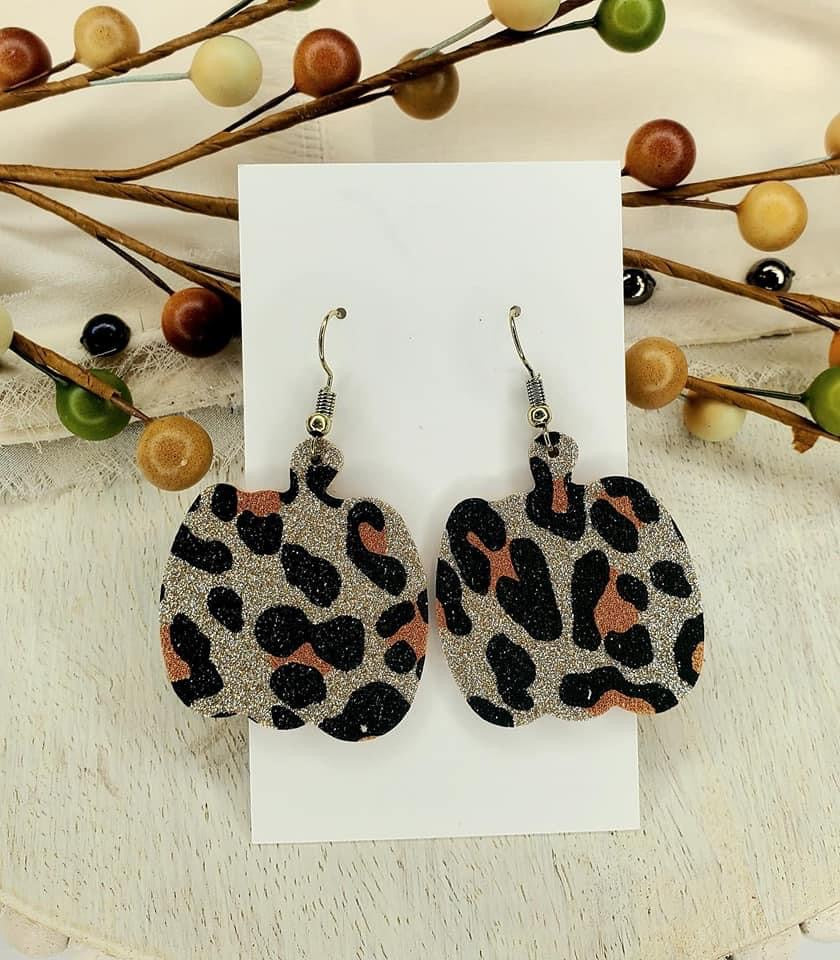 Genuine Leather Pumpkin Earrings