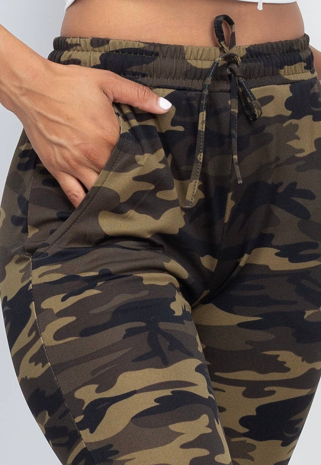Camo French Terry Drawstring Pants
