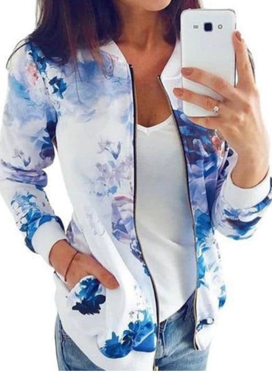 Floral Zip Up Jacket