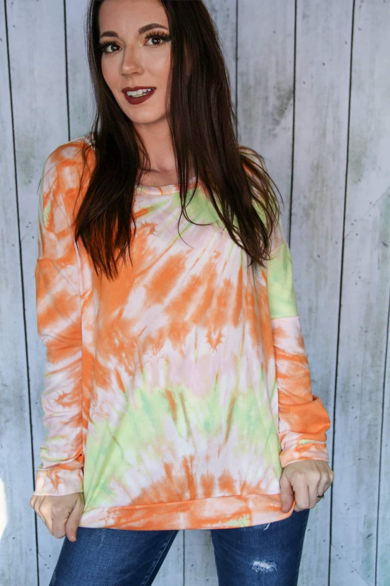 Orange Spin Off Sweater top