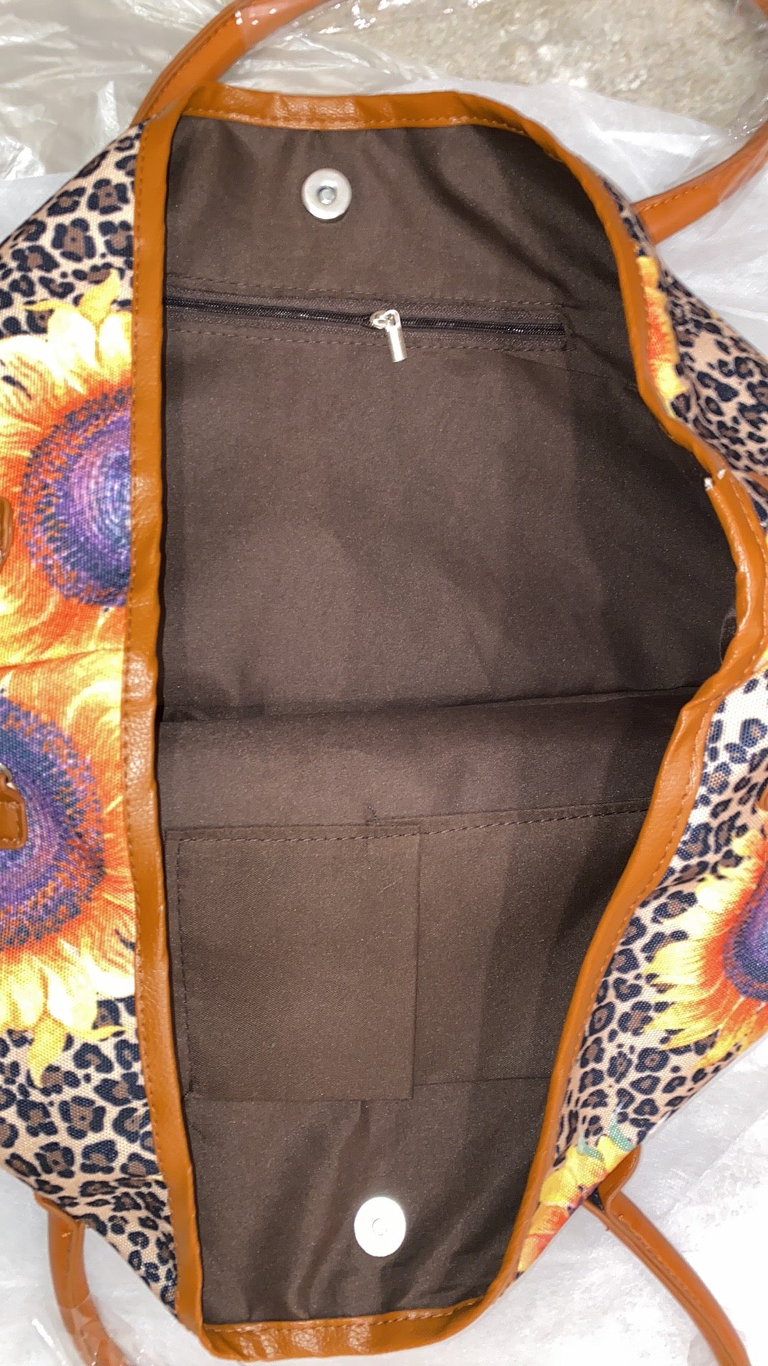 Large Leopard Sunflower Bag