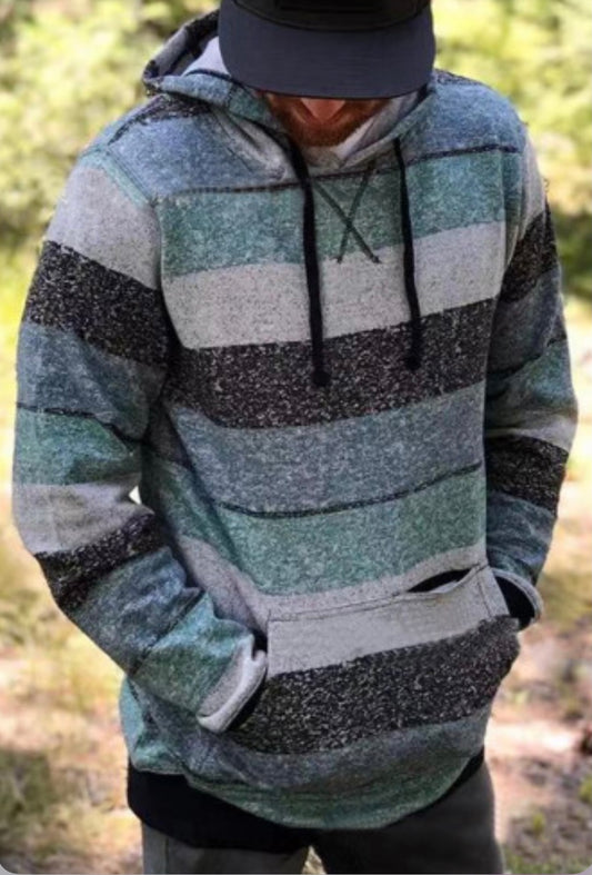 Men’s Striped Fleece Hoodie