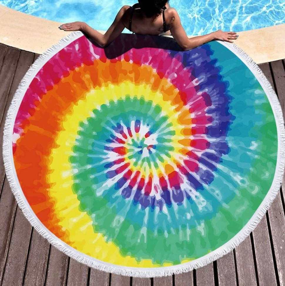 Big Round Fringed Microfiber Beach Towels