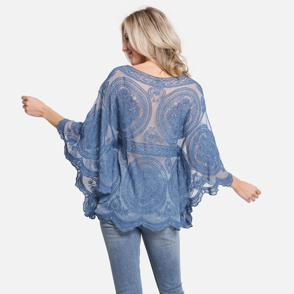 Sheer Crochet Tops-multiple colors
