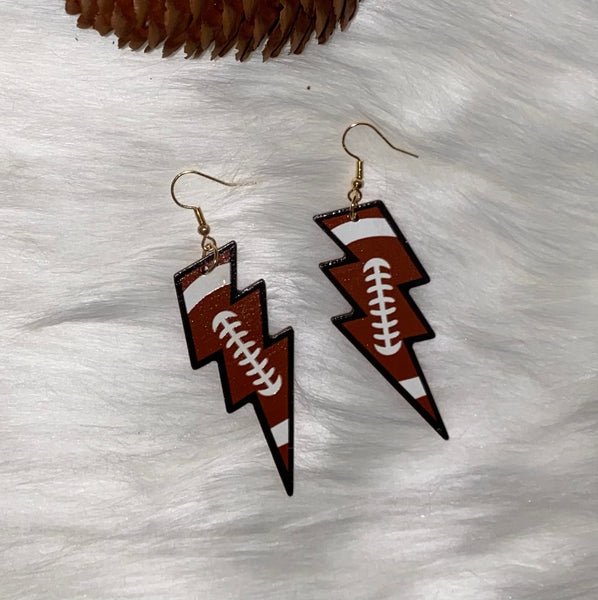 Football Lightning Earrings
