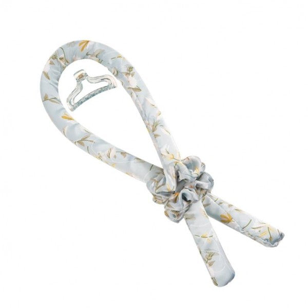 Floral Print Satin Heatless Hair Curler Set