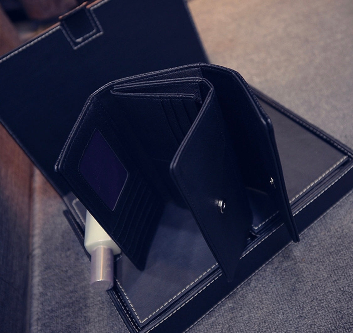 Fashion Stud Rivet Double Cover Wallet