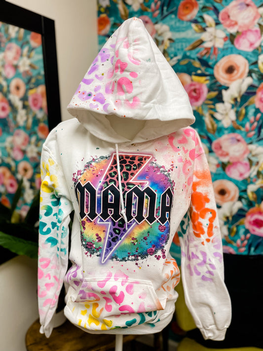Neon Tie Dye MAMA Hoodie