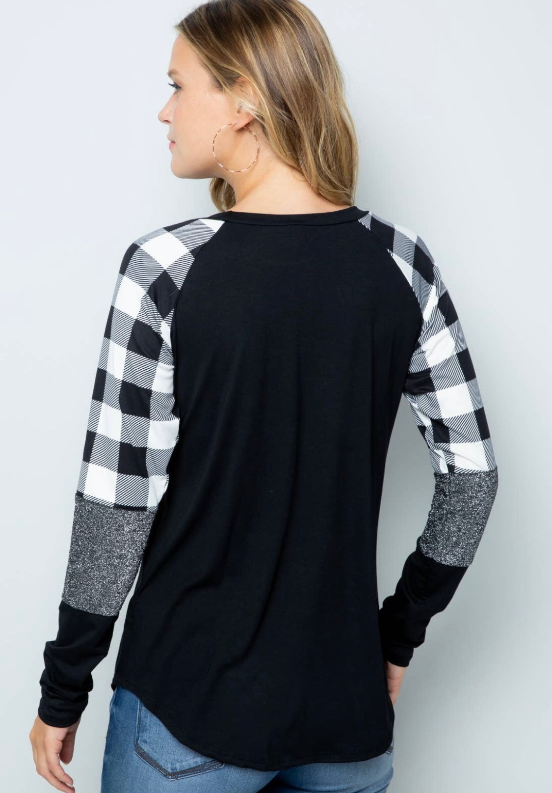 Acting Pro Plaid Long Sleeve Top Full Size Run