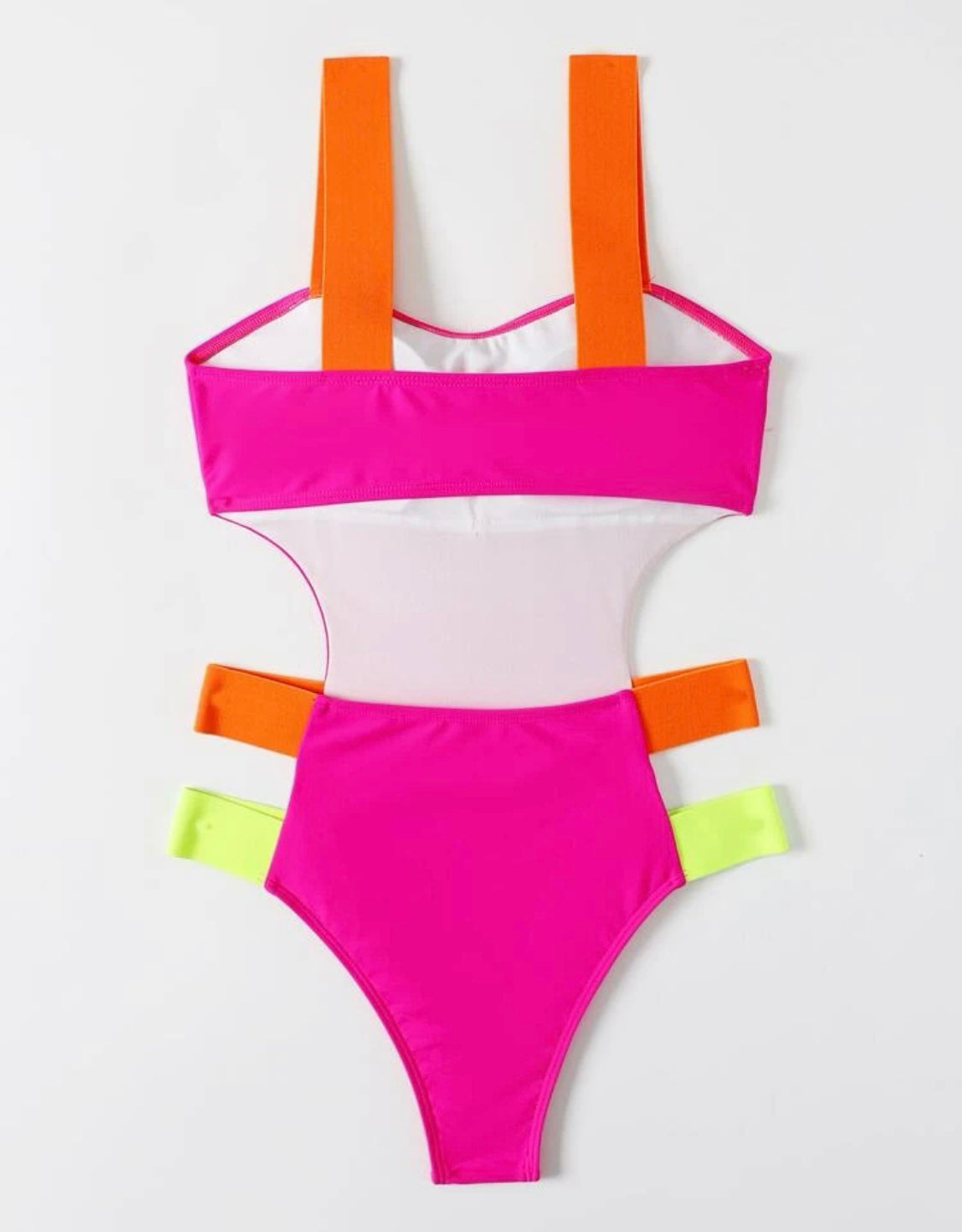 Hot Pink Cut Out One-Piece Swimsuit