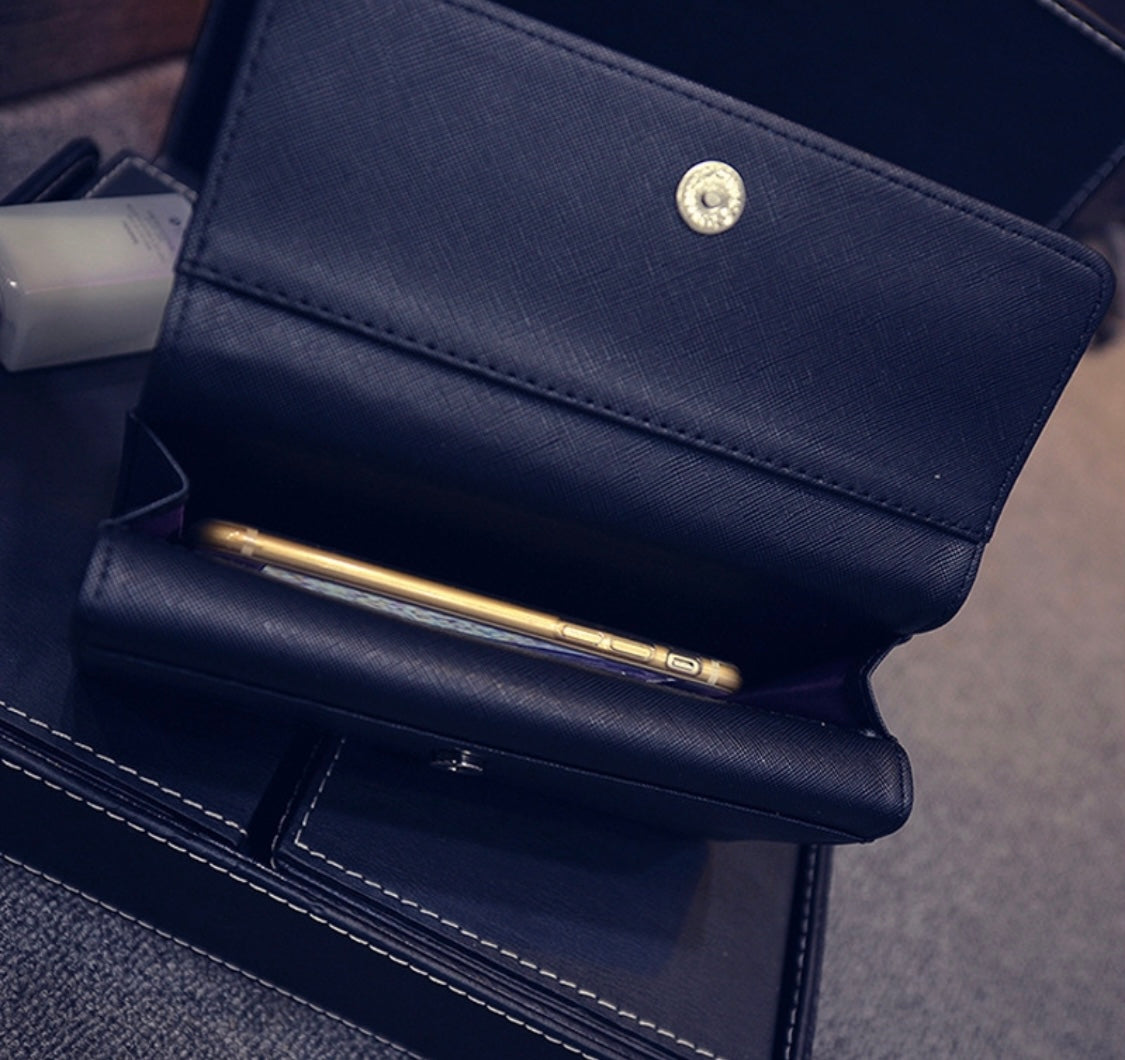 Fashion Stud Rivet Double Cover Wallet