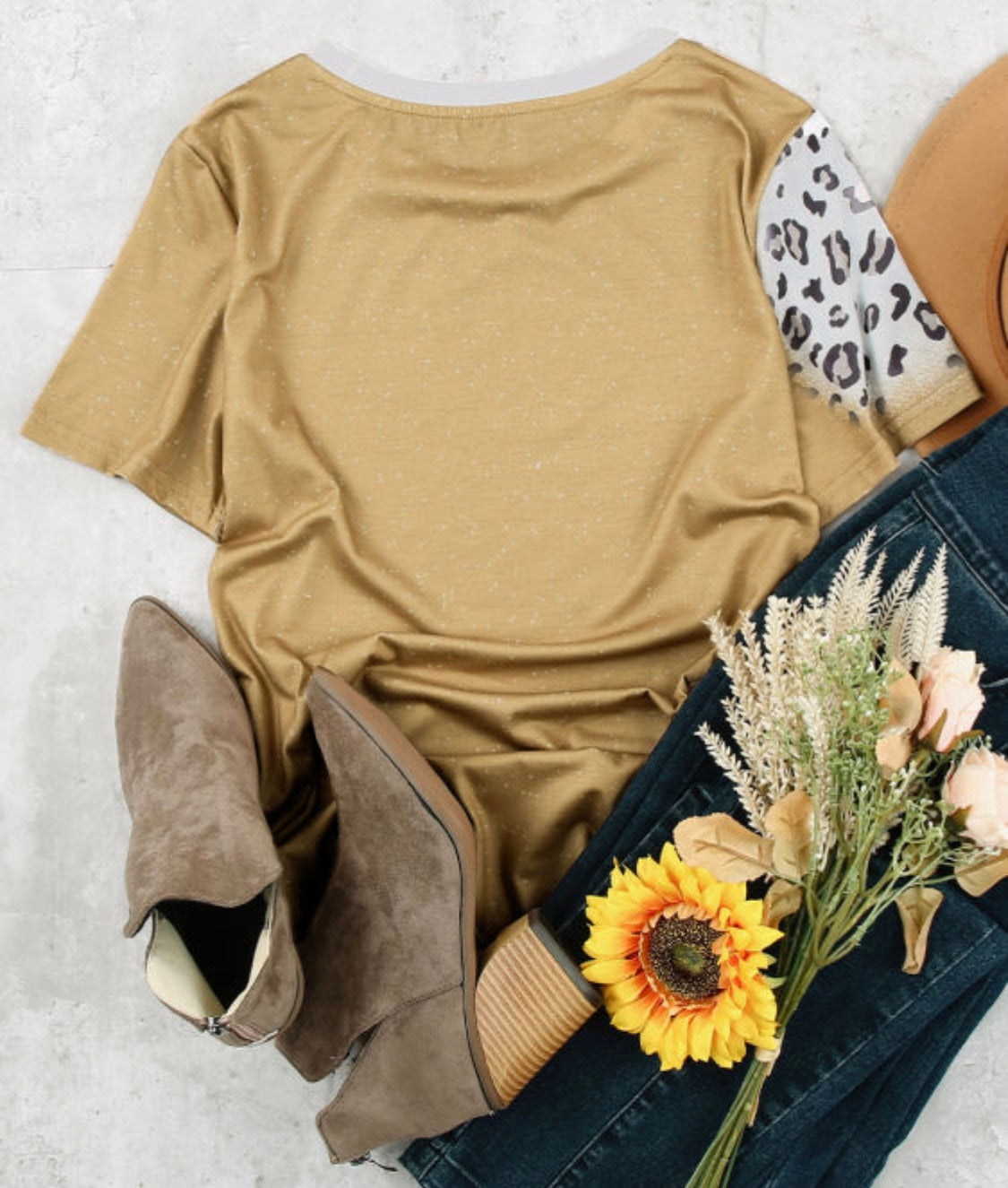 Bleached Sunflower Leopard Graphic Tee