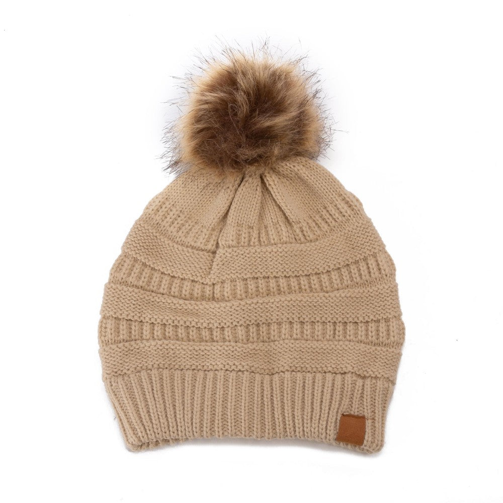 Knit Beanie with Pom Pom
