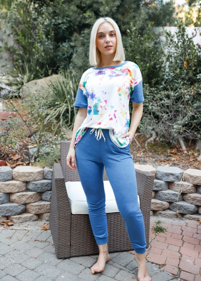 Tina’s Multi Blush Tie Dye 2pc Loungewear Set