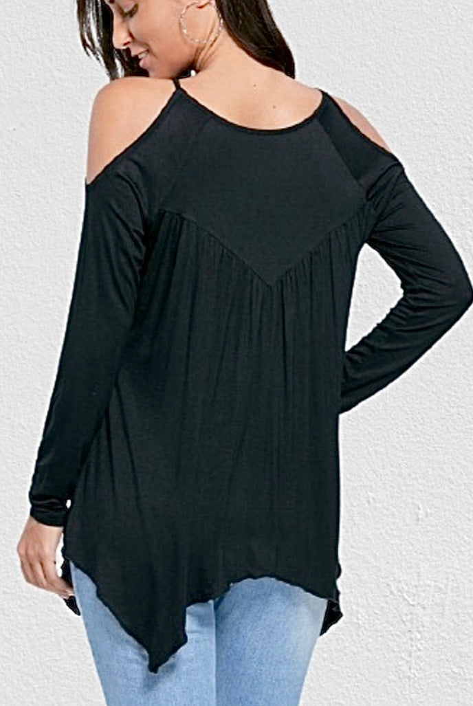 Black Off The Shoulder Oversized Top