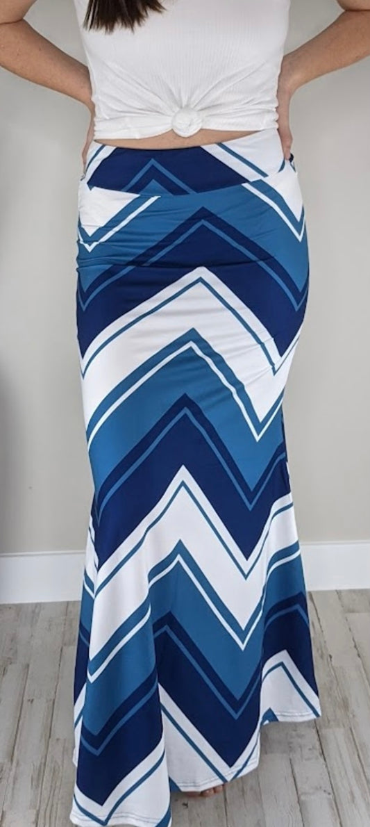 High Waisted Mermaid Maxi Skirt with Yoga Band