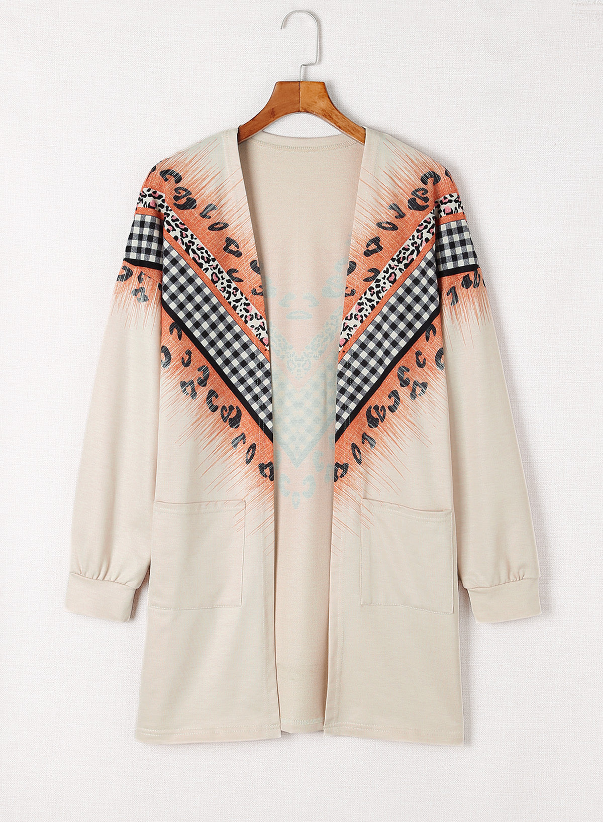 Plaid Leopard Chevron Print Cardigan