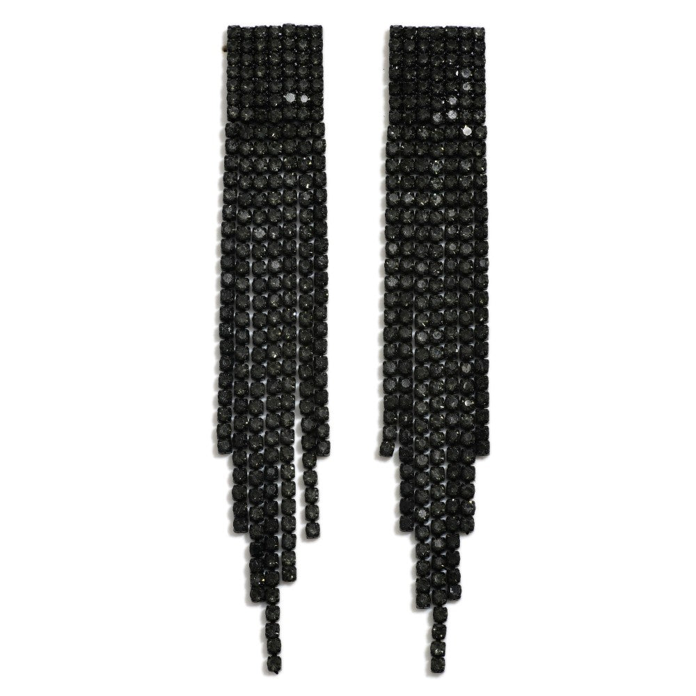 Express Yourself Rhinestone Tassel Earrings-multiple colors