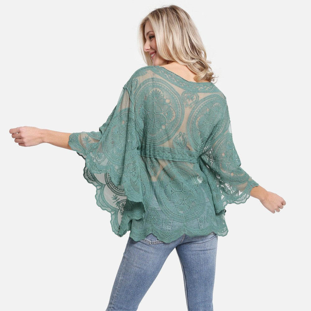 Sheer Crochet Tops-multiple colors