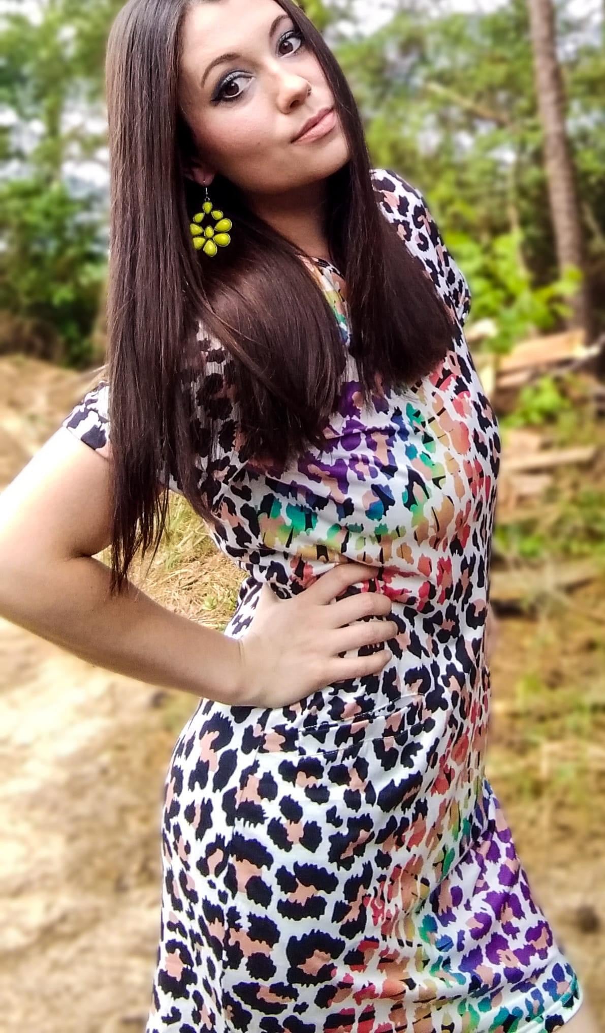 Reverse Tie Dye Leopard Print Dress