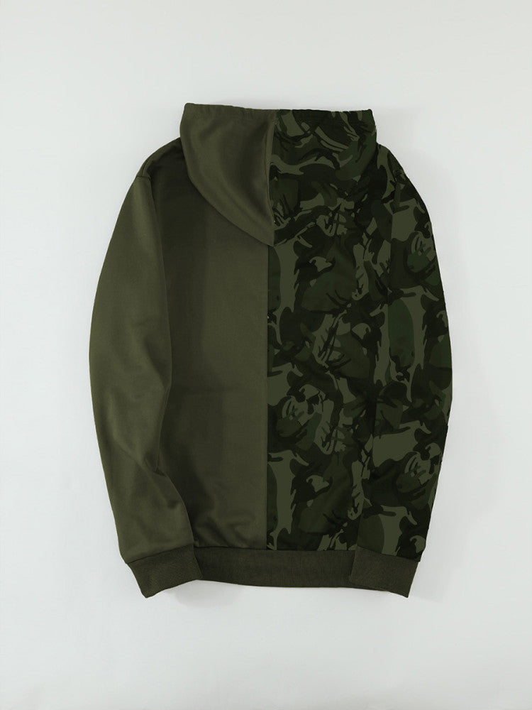 Men Camo Colorblock Hoodie