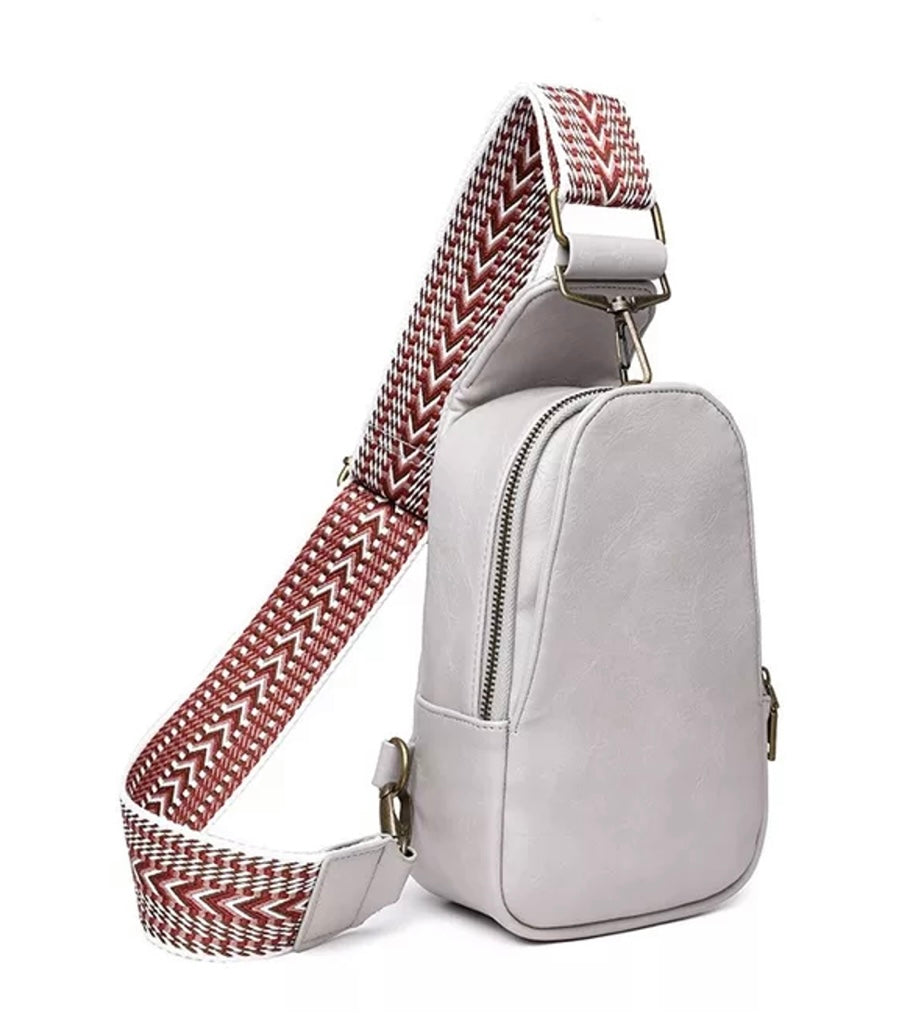 Crossbody Sling bags w/ embroidered guitar strap-Solids & Various Prints Available