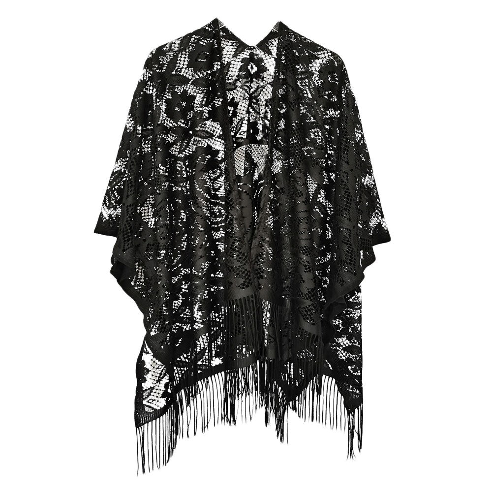 Do Everything In Love Flower Lace Kimono With Tassels