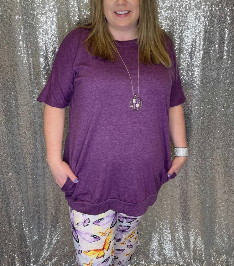 Solid Short Sleeve Tunics w/ Pockets!