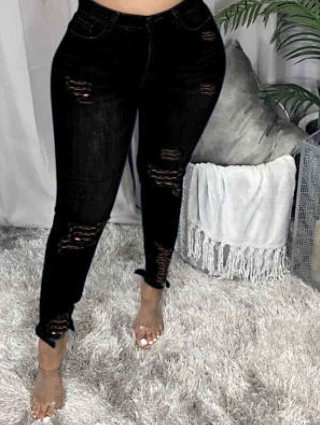 High Waist Stretch Pants- College Jeans