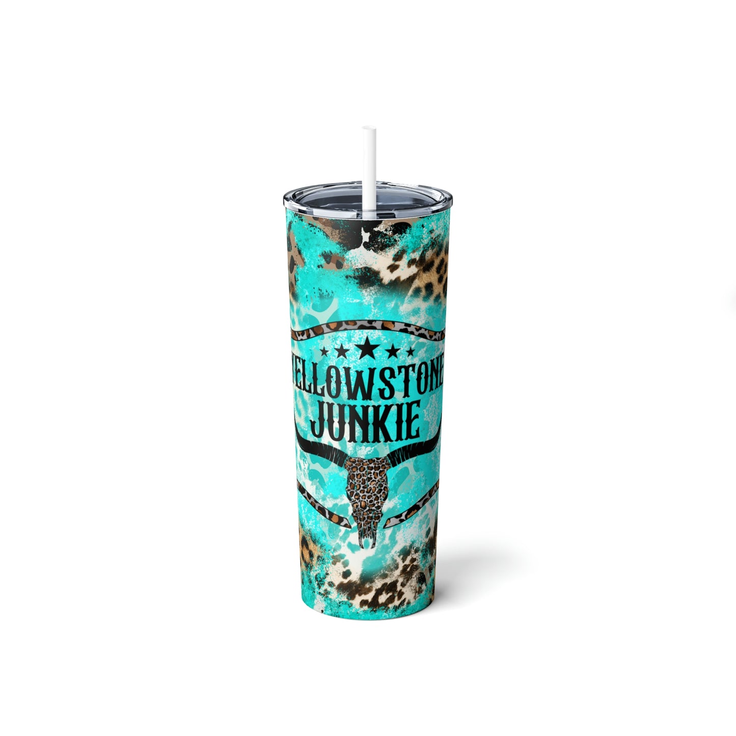 Y Stone Junkie Skinny Steel Tumbler with Straw, 20oz