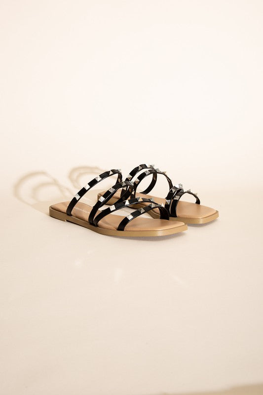 TEMIRA STUD FLAT SLIDES