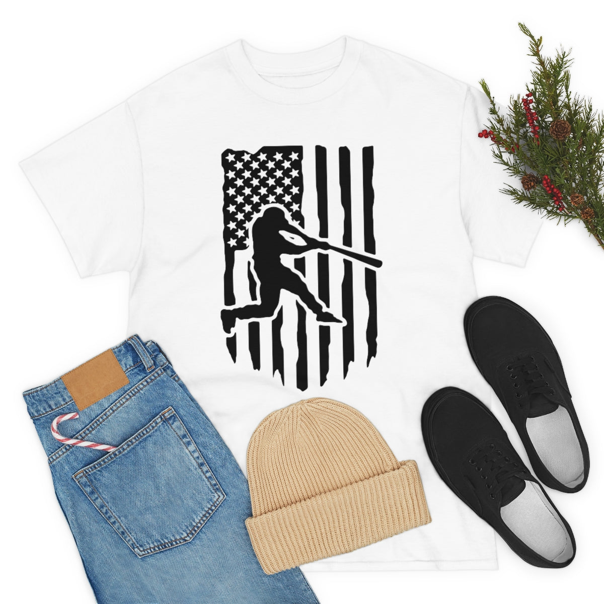 Unisex Baseball Flag Cotton Tee