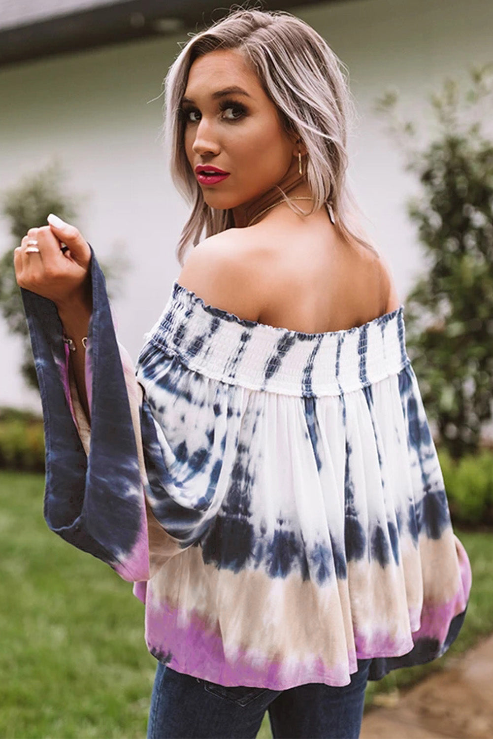 Love Triangle Off Shoulder Tie Top