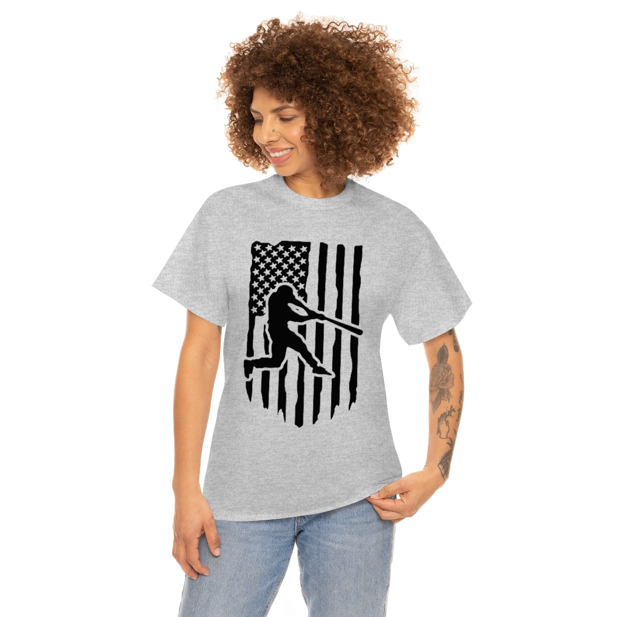 Unisex Baseball Flag Cotton Tee
