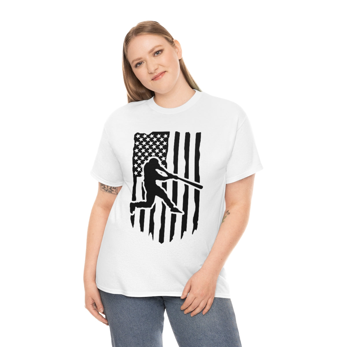 Unisex Baseball Flag Cotton Tee
