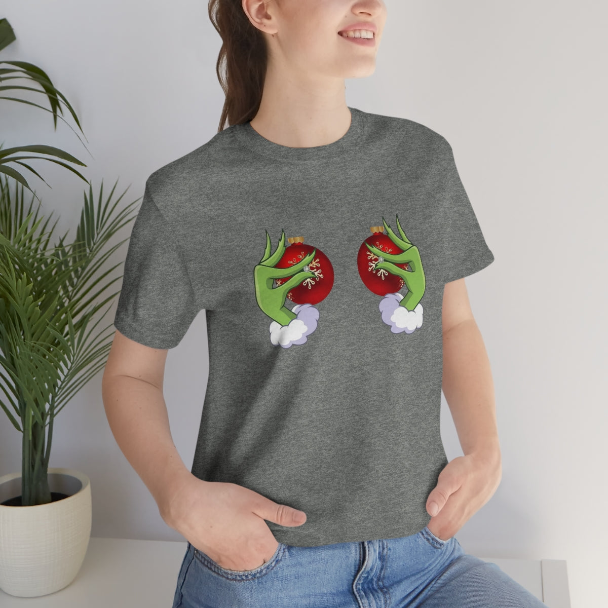 Bella Canvas Grinchy Ornament Hands Unisex Tee