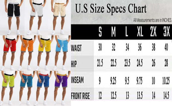 Men’s Solid Athletic Basketball Sports Shorts
