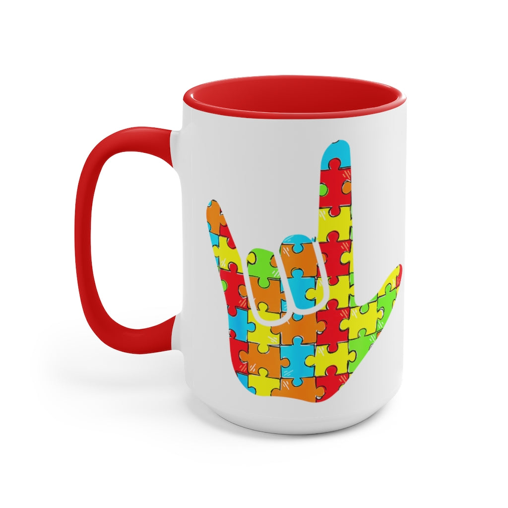 ASL Autism Awareness Accent Mug