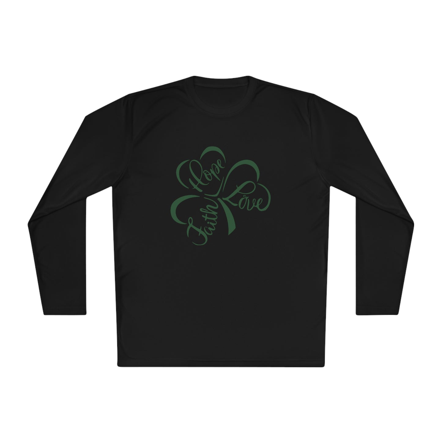 Faith Love Hope Clover Unisex Lightweight Long Sleeve Sport Tee