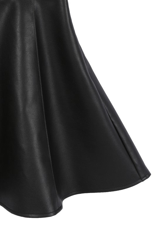 Black Vegan leather bustier mini dress