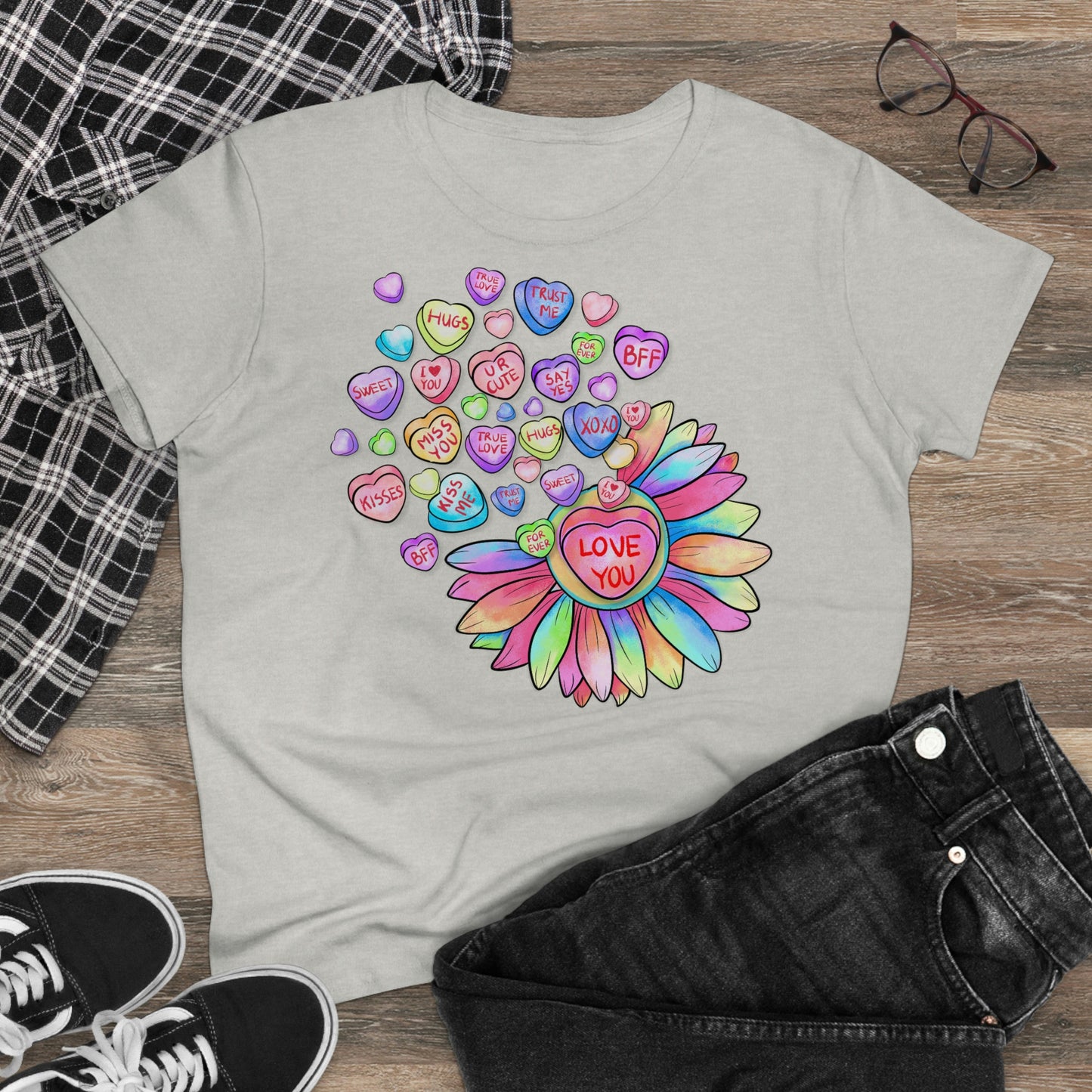 Love You Conversation Hearts Cotton Tee