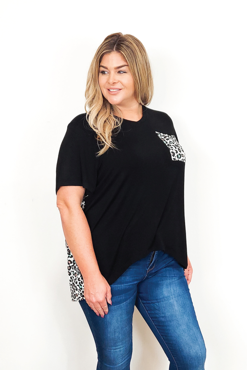 PLUS SIZE Harper multicolor Animal Prt Pocket and Back Hilo