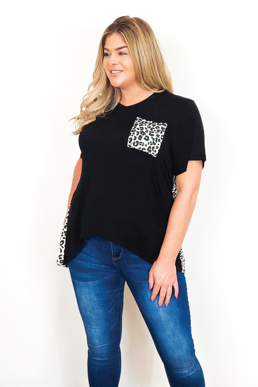 PLUS SIZE Harper multicolor Animal Prt Pocket and Back Hilo