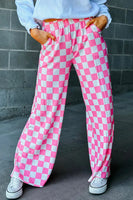 Checkered Wide Leg Pants