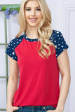 Acting Pro Plus Solid Stars Short Sleeve Spring Top