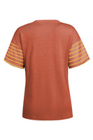 Striped Round Neck Short Sleeve T-Shirt