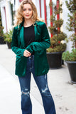 Dazzling Hunter Green Velvet Lapel Blazer