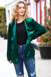 Dazzling Hunter Green Velvet Lapel Blazer