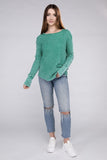 Washed Baby Waffle Long Sleeve Top