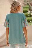 Striped Round Neck Short Sleeve T-Shirt